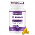 thumbnail image 1 of NMN Supplement 500mg, 99.9% High Purity, Supports NAD+ Levels & Cellular Energy, 5-in-1 Formula with Resveratrol & Astaxanthin, Non-GMO, Gluten-Free, 60 Capsules, 1 of 9