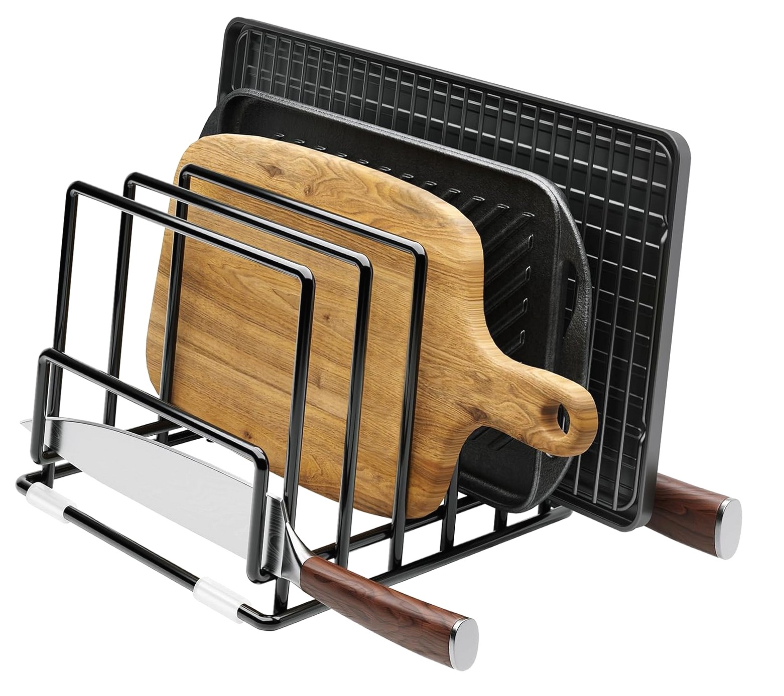 Highcool Organizer Rack with 7 Compartments, Iron Pan and Baking Sheet ...