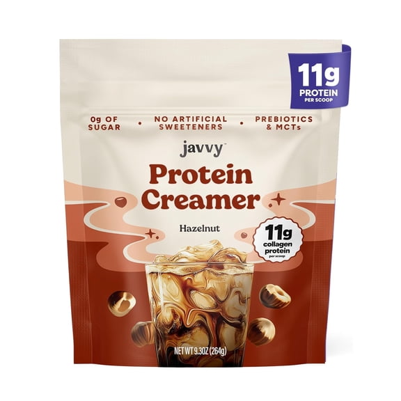 Hazelnut Protein Coffee Creamer - Grass Fed Pasture Raised Collagen - Hair, Skin & Nail Support,Energy-Boosting MCTs, Keto Friendly, Lactose Free & Gluten Free, No Added Sugar, 11g of Protein