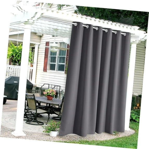 Highcool curtains - Privacy Drapery for Porch Shower Arbor Basement Carport Lawn, 84 Inches Long 84 Inches , 1 Piece, Grey
