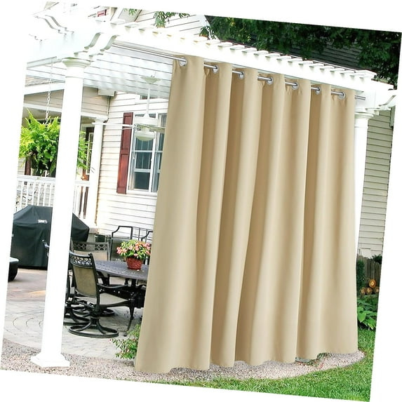 Highcool RYB Extra Curtains for Porch Privacy Curtains Shades for Garage Pavilion Tent, 100 Inches Long by 90 Inches, Biscotti Beige, 1 Panel