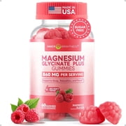 Inner Brightness Magnesium Glycinate Gummies 860mg 100mg Elemental, Melatonin-Free & Sugar-Free for Adults & Kids 4+, for Stress Relief, Restful Sleep & Muscle Recovery, Raspberry, 60 Count