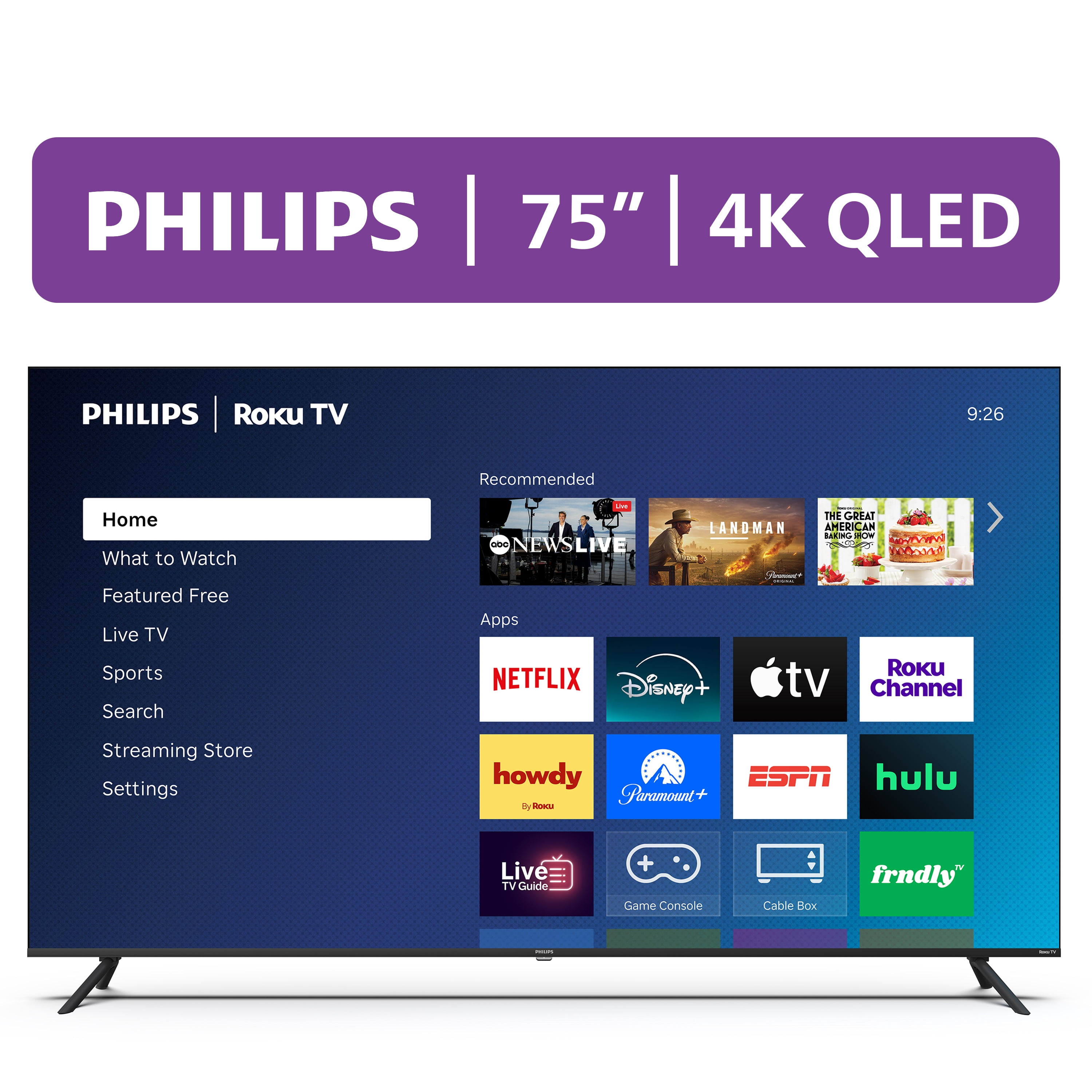 Philips 75" Class QLED 4K UHD (2160p) Roku Smart TV (75PQL7656/F7)