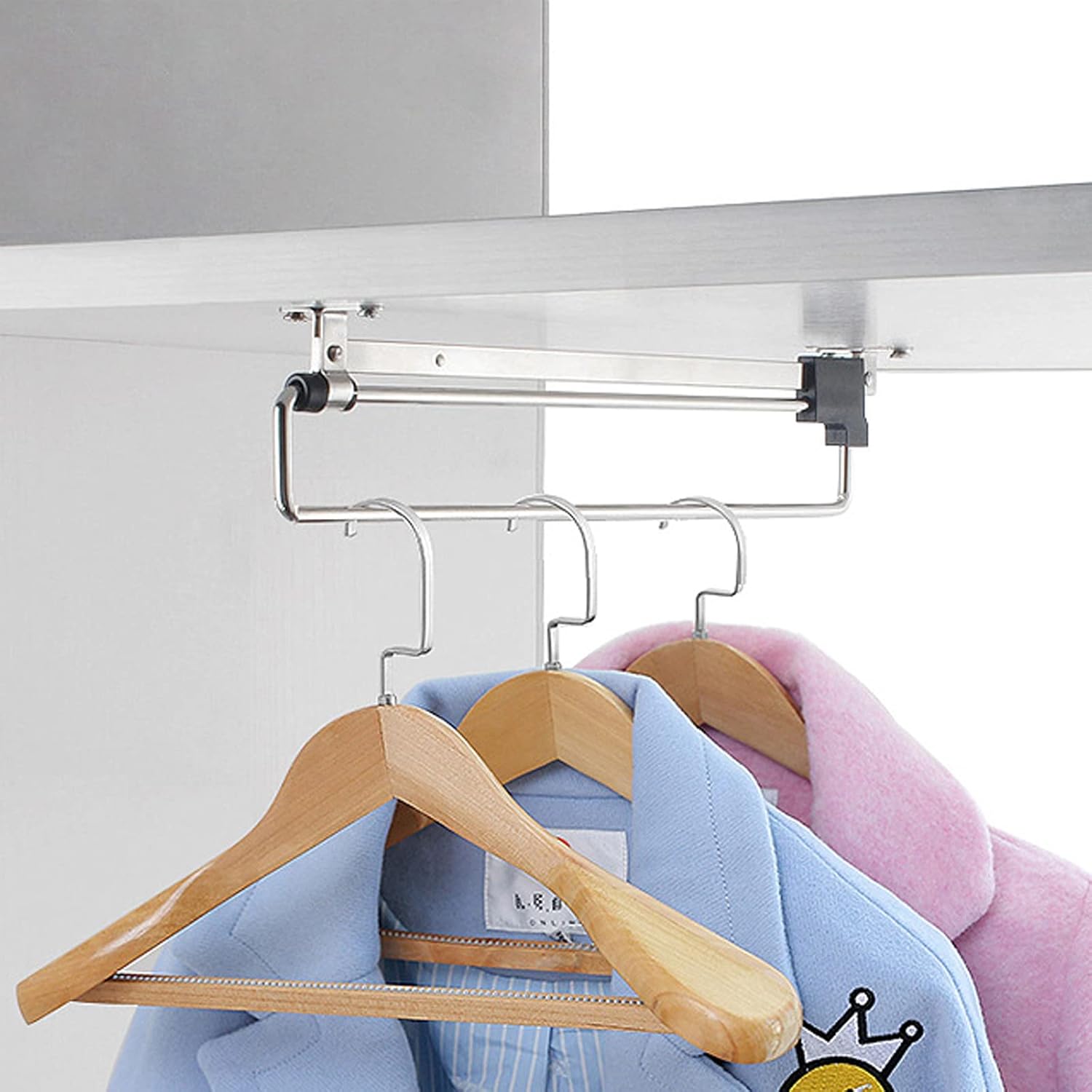 Highcool Short Adjustable Closet Rod Pull Out Shoe Rack for Closet with ...