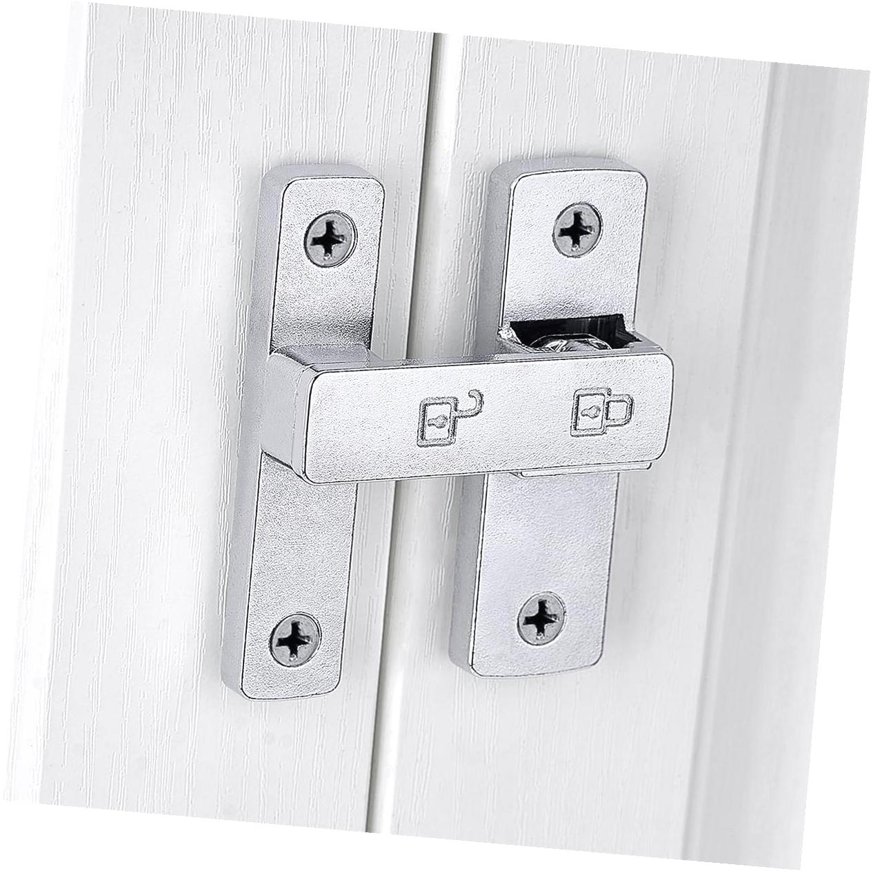 180 Degree Barn Door Latch - Zinc Alloy Flip Lock For Sliding Doors, Cabinets, Bathrooms & More, Gold Finish, Easy Install