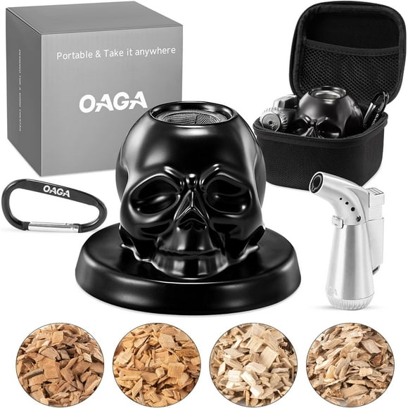 Highcool Smoker Kit with Bag, Includes 4 Wood Chips, Cocktail Smoker Infuser Set, Old Fashioned Drink Smoker Kit, Birthday for Him, Dad, (No Toba