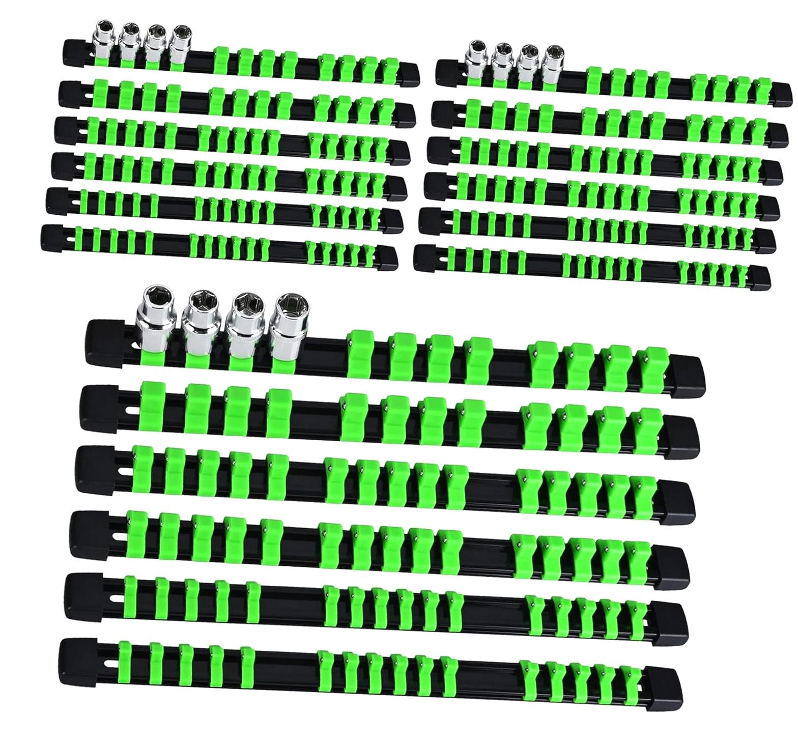 Socket Organizer Set 18PCS ABS Holder Kit - 1/4-Inch X 96, 3/8-Inch X