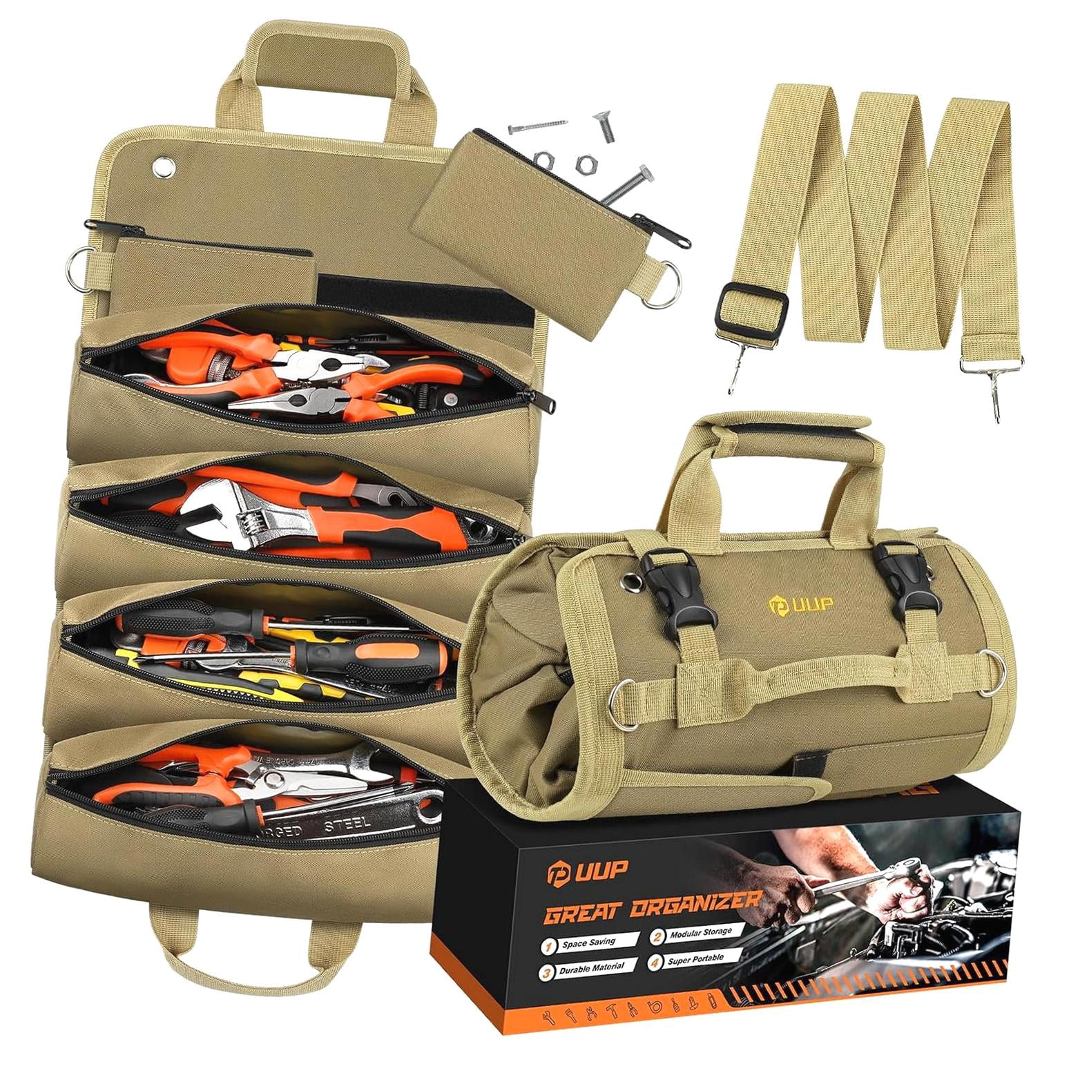 Rollable Tool Highcool Tool Bag Roll Up, Heavy Duty Rolled Empty Tool Storage ...