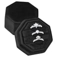thumbnail image 1 of Highcool Velvet Box, 3 Slots Octagonal Jewelry Box Display Holder Case with Removable Lid for Proposal Engagement Wedding Ceremony (Standard), 1 of 7
