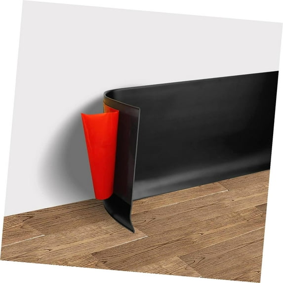 Highcool Vinyl Wall Baseboard Molding 4" Flexible Rubber Trim with Stick-On Design, 4 Inches by 40 Feet