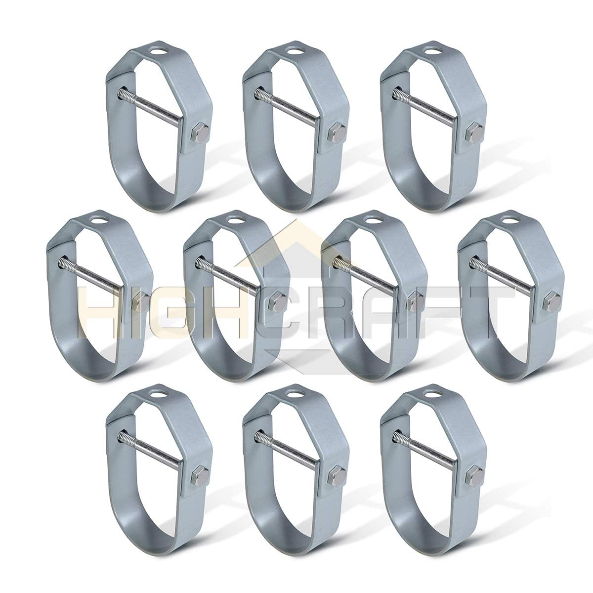 Highcraft 1-1/2 in. Clevis Hanger for Vertical Pipe Support in Light-Duty Epoxy Coated Steel (10-Pack)