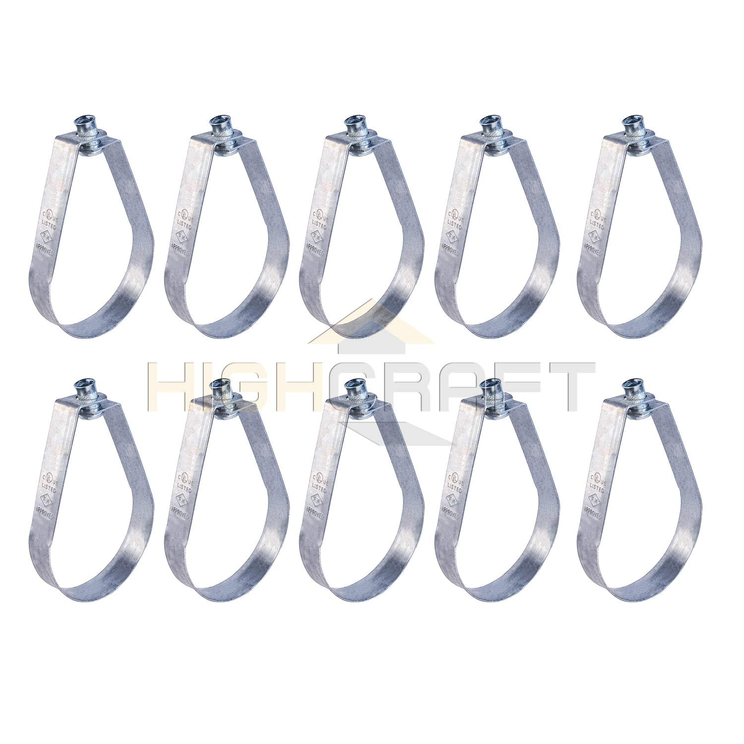Highcraft 1-1/4 in. Swivel Loop Hanger for Vertical Pipe Support in Galvanized Steel (10-Pack)