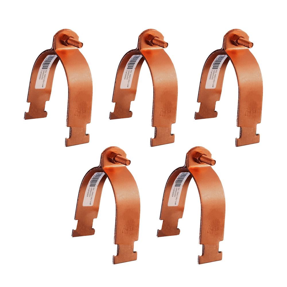 Highcraft 2-1/2 in. Copper Epoxy Coated Steel Strut Clamp (5-Pack)