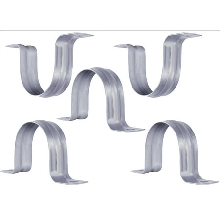 Highcraft 2-Hole Pipe Strap U Bracket, 2-1/2", Galvanized Steel-5 Pack