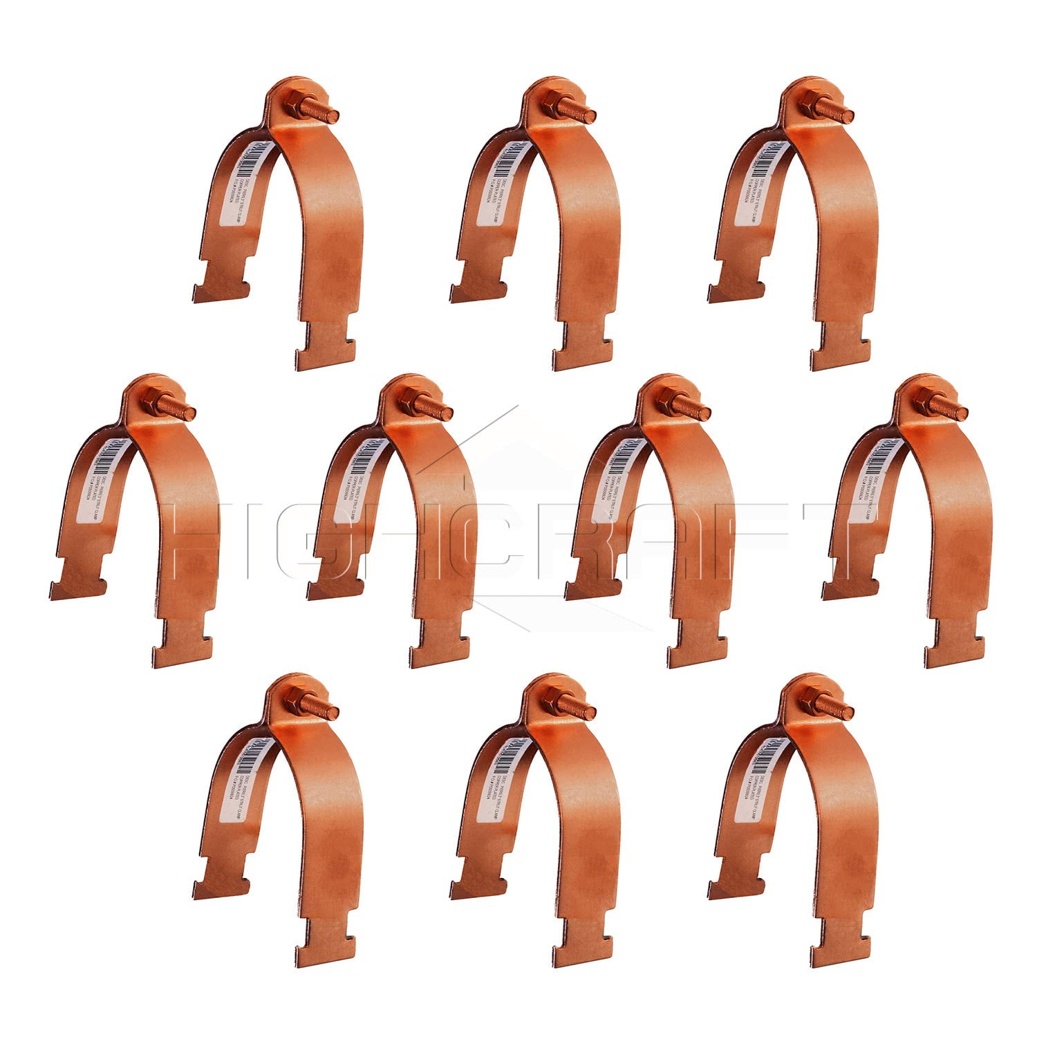 Highcraft 2 in. Copper Epoxy Coated Steel Strut Clamp (10-Pack)