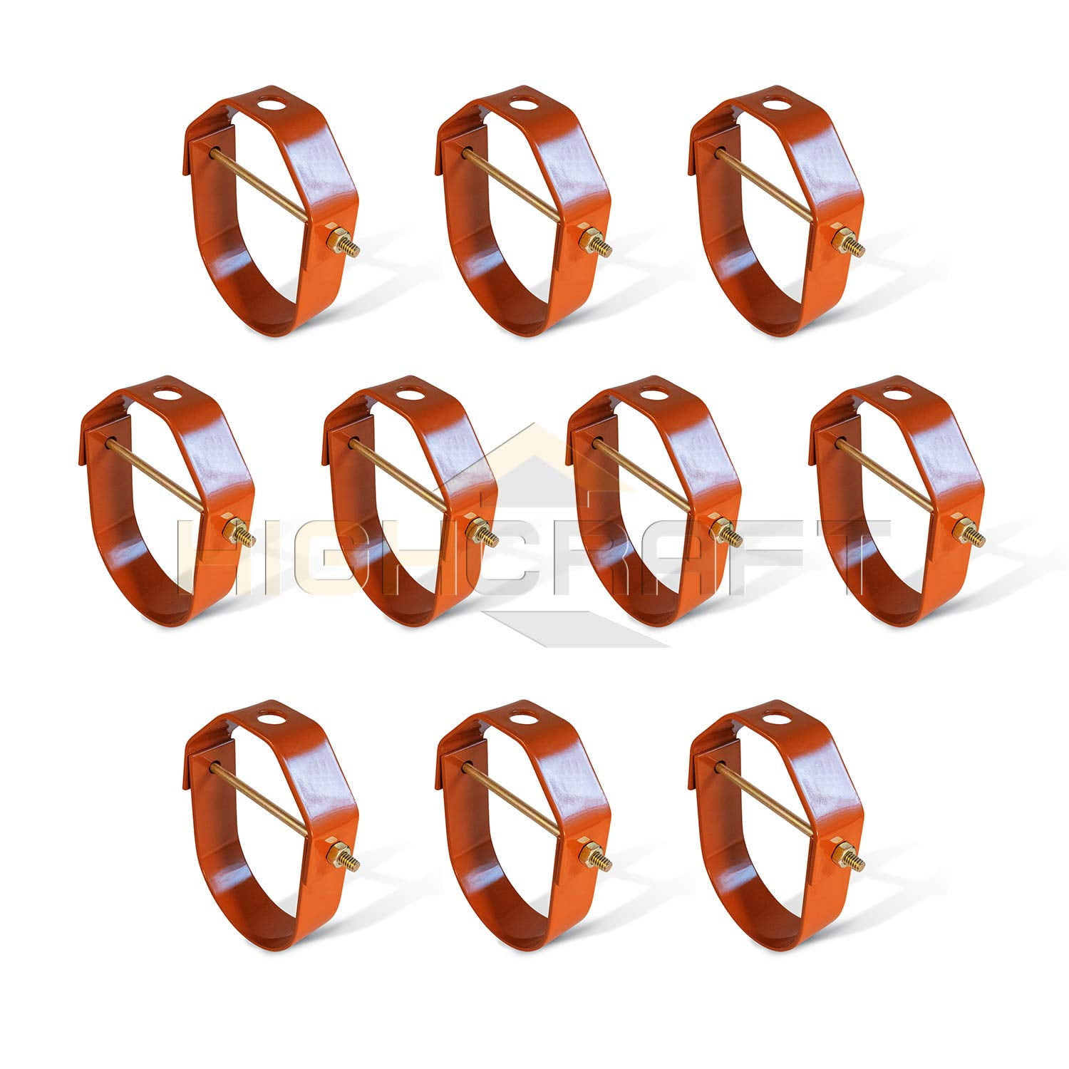 Highcraft 2 in. Swivel Loop Hanger for Vertical Pipe Support in Copper Epoxy Coated Steel (10-Pack)