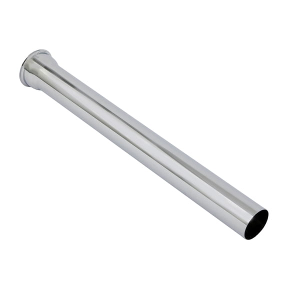 Highcraft 26121 Flanged Tailpiece for Tubular Drain Applications, 1-1/4 in. x 12 in., 22GA Chrome Plated Brass