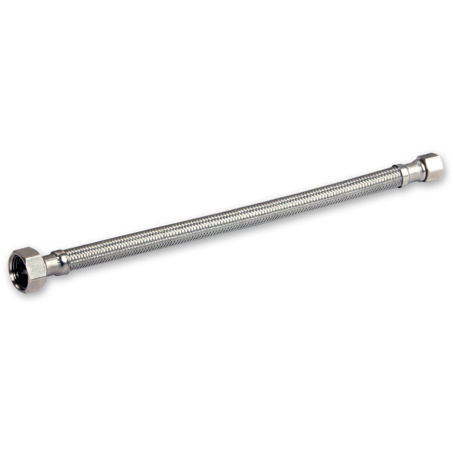 Highcraft 27130-NL Lead Free Stainless Steel Braided Faucet Supply Line with 1/2" IPS and 3/8" Compression Fitting, 30"