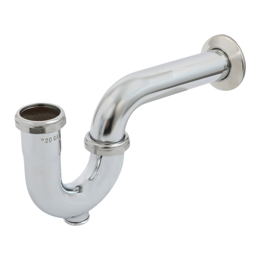 Highcraft 28131 P-Trap with Drain Plug for Tubular Drain Applications, 1-1/2 in., 20GA Brass, Chrome Plated