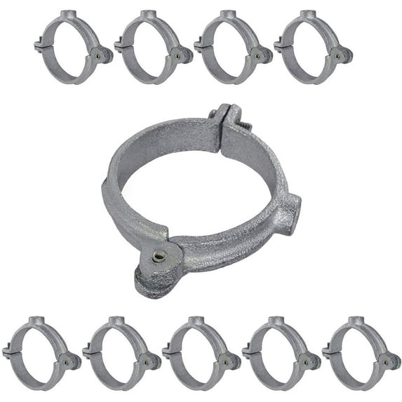 Highcraft Hinged Split Ring Pipe Hanger, 2-1/2 in. Galvanized Iron Extension Hanger with 7/8 in. Threaded Rod Fitting for Suspending Tubing (5 Pack)