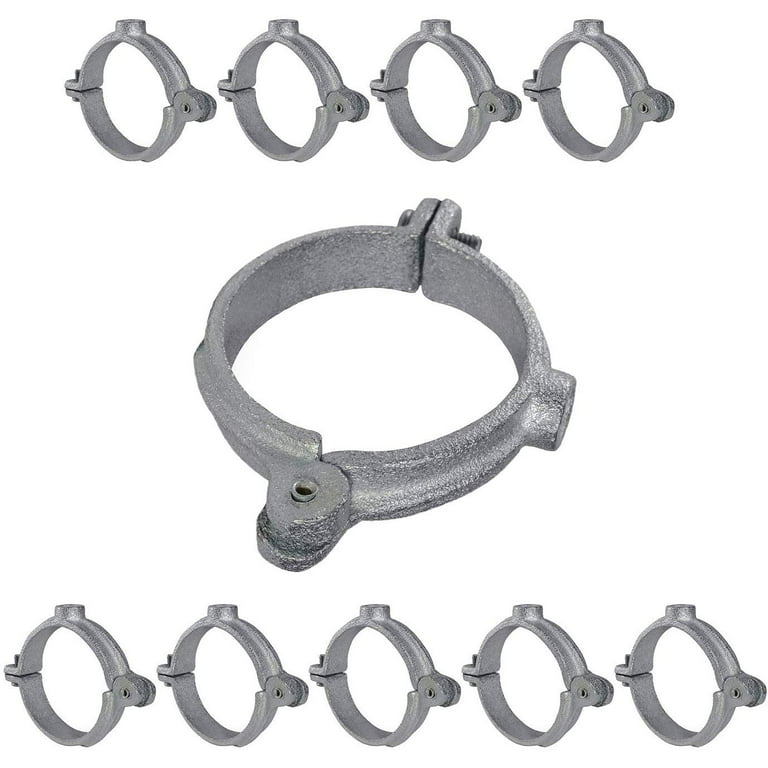 Highcraft Hinged Split Ring Pipe Hanger, 2-1/2 in. Galvanized Iron  Extension Hanger with 7/8 in. Threaded Rod Fitting for Suspending Tubing (5  Pack)