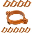thumbnail image 1 of Highcraft Hinged Split Ring Pipe Hanger, 2 in. Copper Epoxy Coated Iron Extension Hanger with 3/8 in. Threaded Rod Fitting for Suspending Tubing (5 Pack), 1 of 4