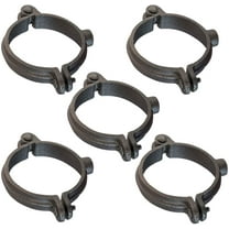 Highcraft Hinged Split Ring Pipe Hanger, 2 in. Malleable Iron Extension Hanger with 3/8 in. Threaded Rod Fitting for Suspending Tubing (5 Pack)
