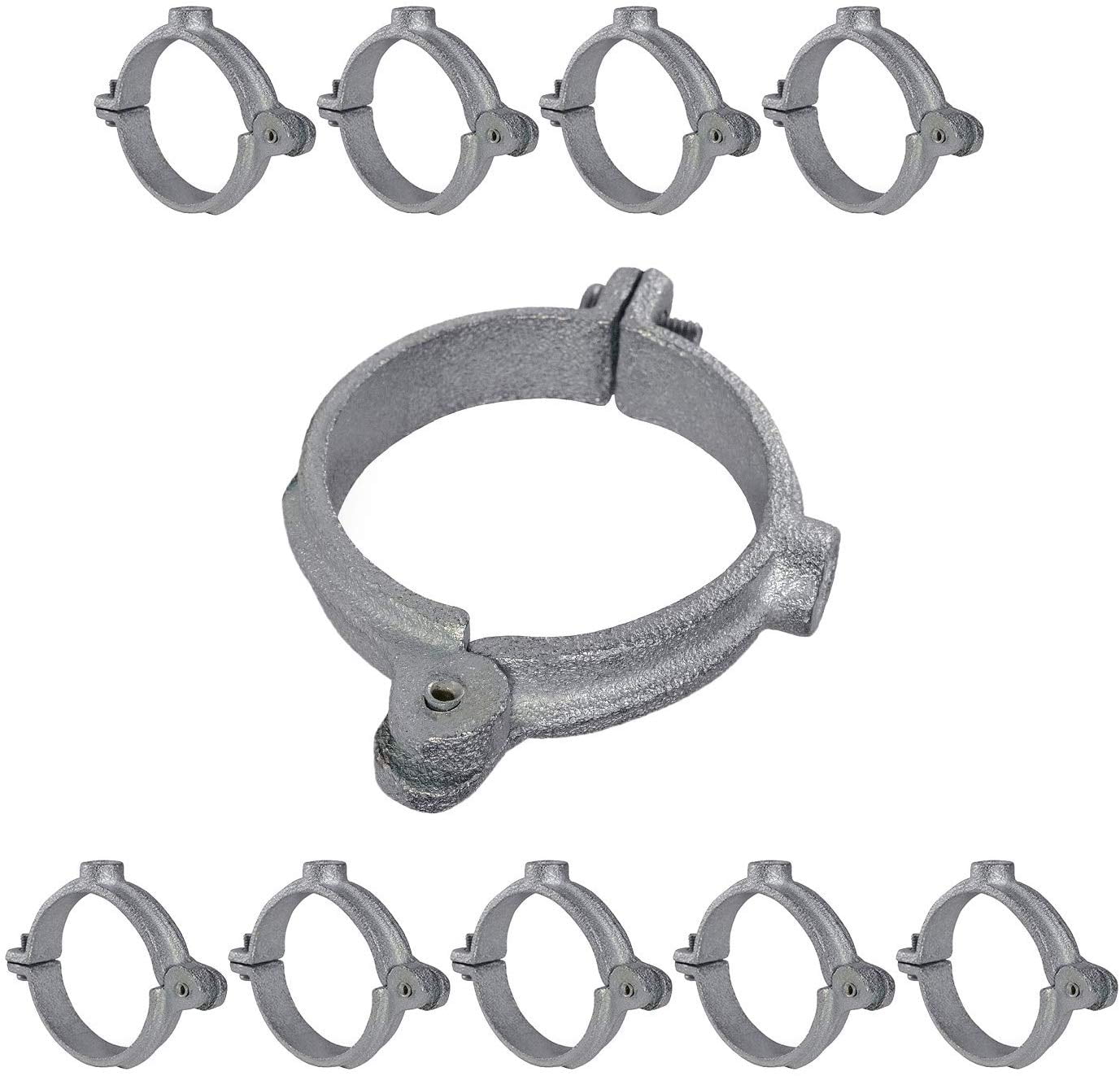 Highcraft Hinged Split Ring Pipe Hanger 3 4 in Galvanized Iron Extension Hanger with 3 8 in Threaded Rod Fitting for Suspending Tubing 10 Pack 723a3647 ca89 48b5 a62a f9f3e81b79ce 1.04a9023aa9238c8c09ed1a6c0a2f71e9