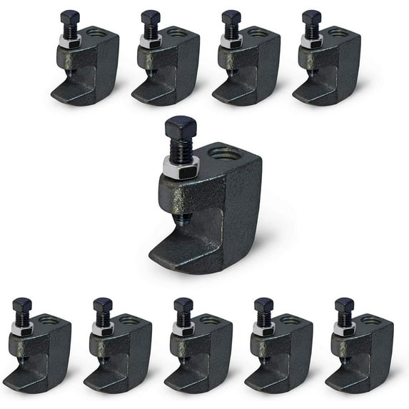 Highcraft Junior Beam Clamp for 1/2 in. Threaded Rod, Uncoated Steel (10-Pack)
