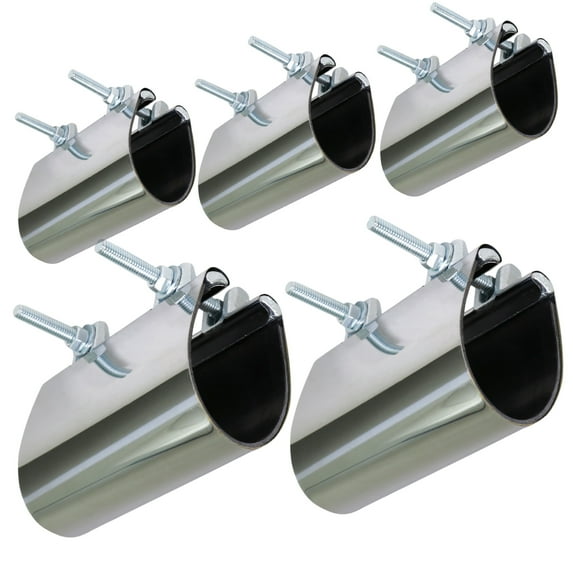 Highcraft Pipe Repair Clamp 4" One Bolt, 6" Long Stainless Steel (5 Pack)