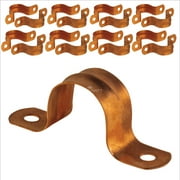 Highcraft Pipe Strap U Bracket 1-1/4" Steel Coated Copper, 50 Pk