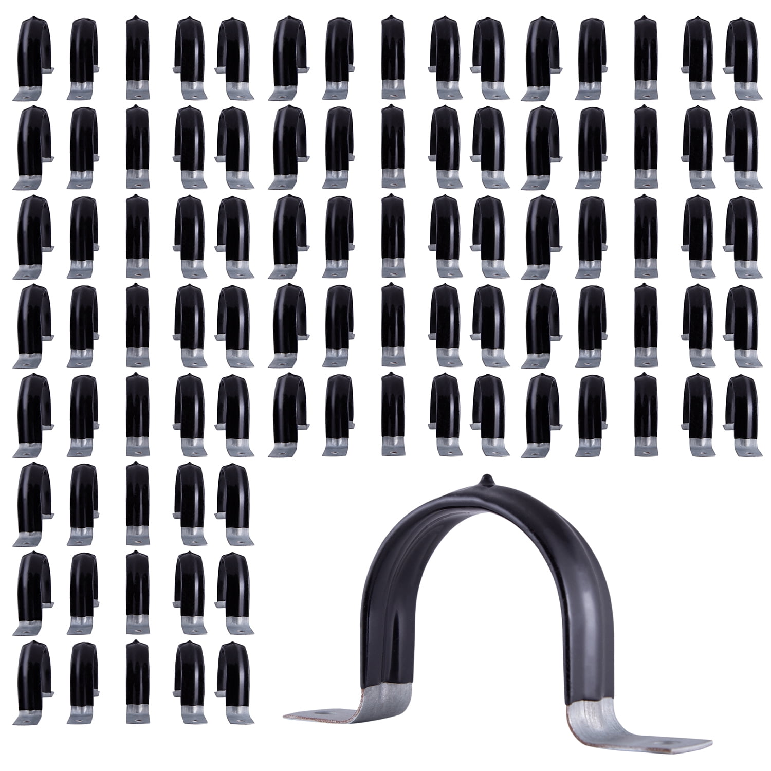 Highcraft Pipe Strap U Bracket 1/2" w/ Plastic Coating, Galvanized- 100 Pk