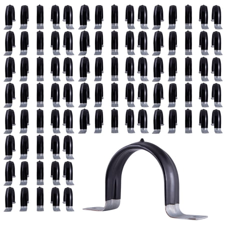 Highcraft Pipe Strap U Bracket 1/2" w/ Plastic Coating, Galvanized- 100 Pk