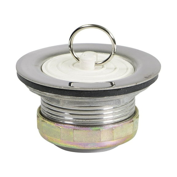 Highcraft Stainless Steel Bath Tub Drain Assembly with Rubber Stopper Strainer for RV Mobile Showers Or Bar and Bathroom Sinks