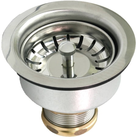 Highcraft Stainless Steel Deep Duo Basket Strainer Snaplock Basket, Brass Lock & Slip Nut, Chrome