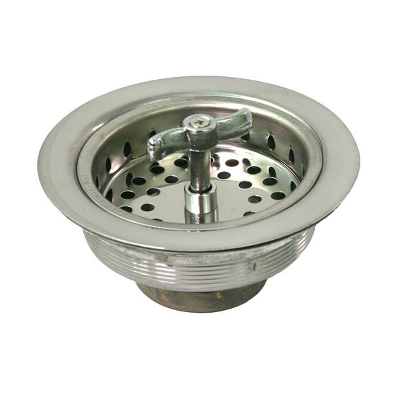 HighcraftKitchen Sink (3-1/2 Inch) Stainless Steel Drain Assembly With Strainer Basket - Spin and Seal With Threaded Stopper