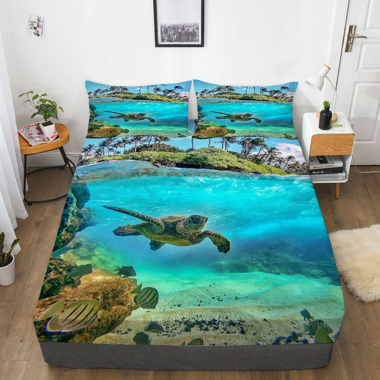 highend-bedding-cover-set-with-pillowcase-3d-sea-turtle-printed-bedding