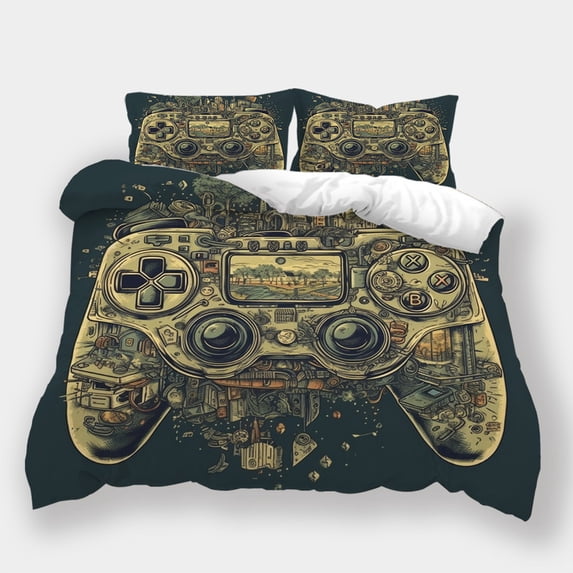 Highend Duvet Cover Set Game Handle Painting Bedspreads Teenager Home Dormitory Bedding Set,Full (80"x90")