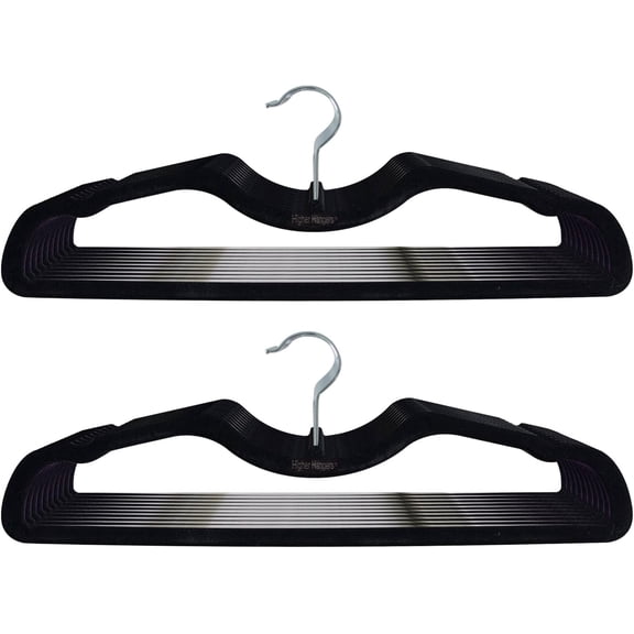 Higher Hangers Slimline Velvet Nonslip Clothes Hangers Space Saving Heavy Duty Closet Organizer | Increase Space for College Dorms, Homes, and More