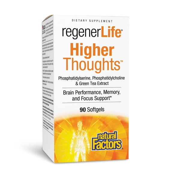 Natural Factors 3 Brains, Higher Thoughts, Support for Cognitive Health and Brain Function, Daily Dietary Supplement, 90 Softgels