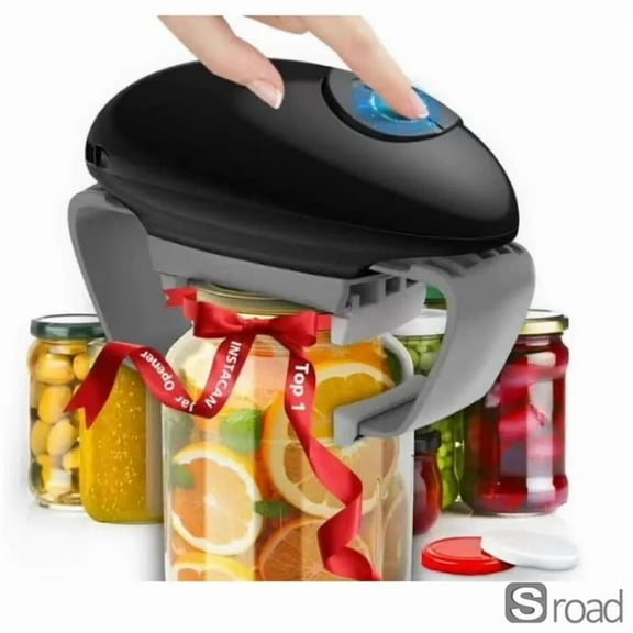 Electric Jar Opener, One-Touch Automatic Jar Opener For Seniors & Weak Hands, High Torque Kitchen Gadget Opens Lids 1.2"-3.5", Assistive Device For Arthritis, With Auto Shut-Off (White),Black