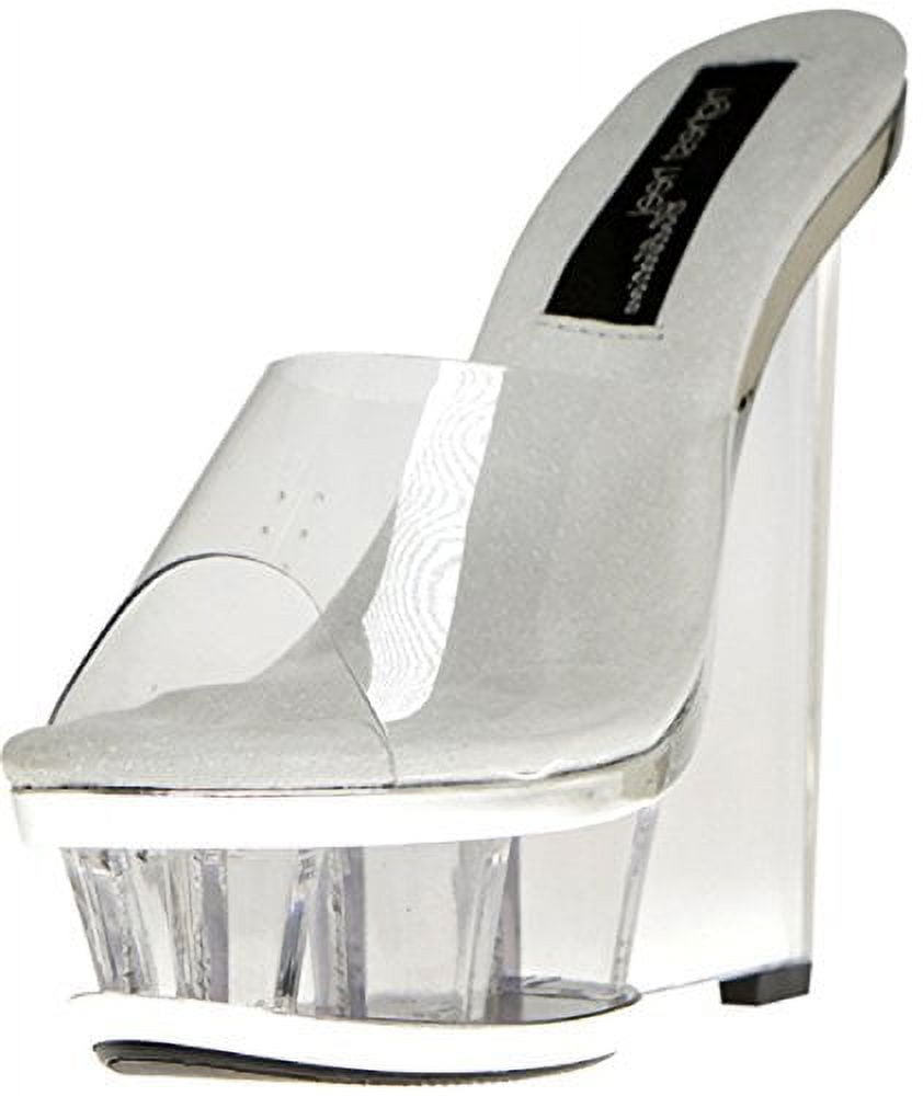 Highest Heel PRISM 11 SBOT 7 6 in. Clear Wedge Bottom with Clear Upper Silver Bottom Size 7