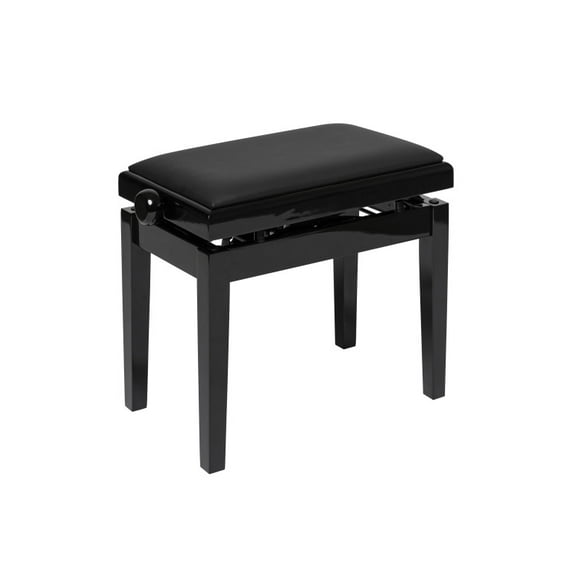 Highgloss black hydraulic piano bench with fireproof black vinyl top