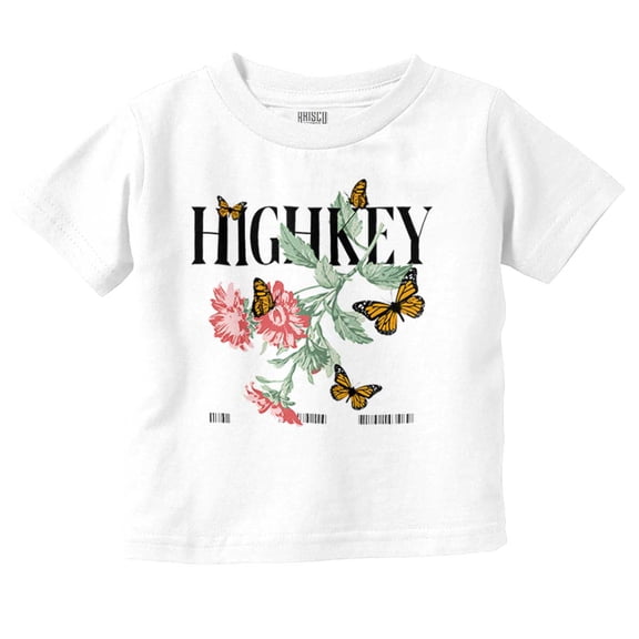 Highkey Butterfly Flowers Barcode Youth T Shirt Tee Girls Infant Toddler Brisco Brands 6M