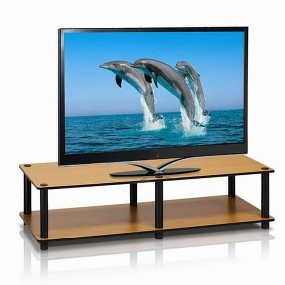 Highkey Durable Television Stand, Wood Black, 16.5 lbs