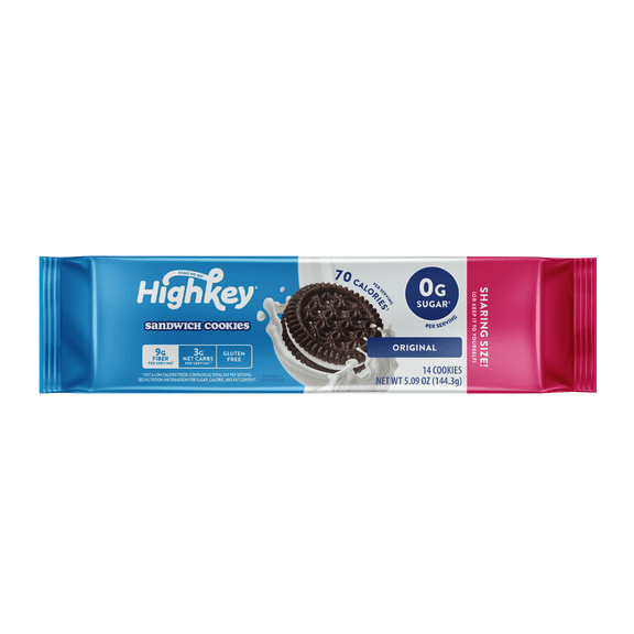 Highkey Original Sandwich Cookies, Sugar-Free, 5.09 oz, 14 Count