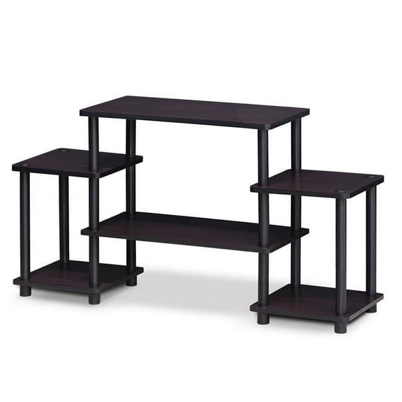 Highkey Turn-N-Tube No Tools Entertainment Center, Dark Walnut