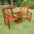 thumbnail image 1 of Highland Acacia Sapporo Tete-a-Tete Double Conversational Chair, Stain, 1 of 1