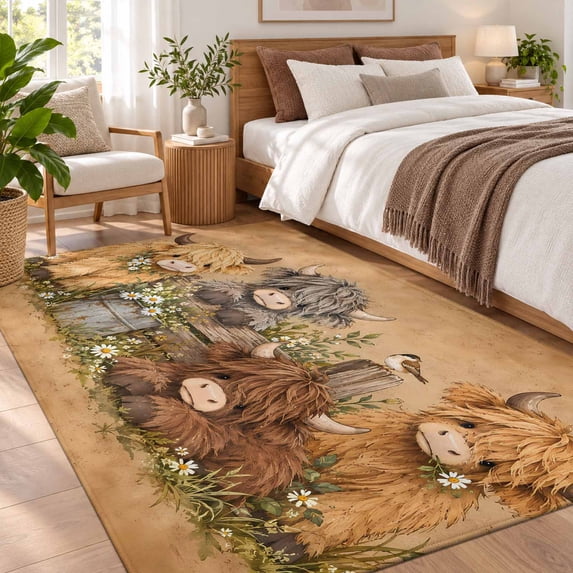 Highland Area Rug 3'x5', Non-Slip Washable Rectangle Area Rug Indoor ...