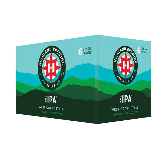 Highland Brewing AVL IPA 6 pack cans, 6.5% ABV